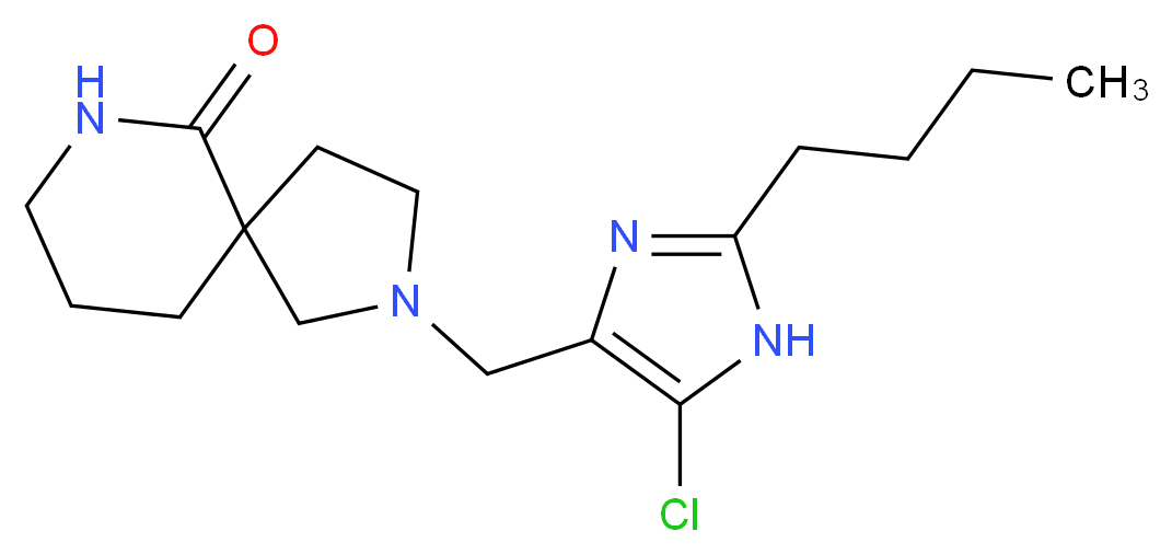2-[(2-butyl-5-chloro-1H-imidazol-4-yl)methyl]-2,7-diazaspiro[4.5]decan-6-one_分子结构_CAS_)