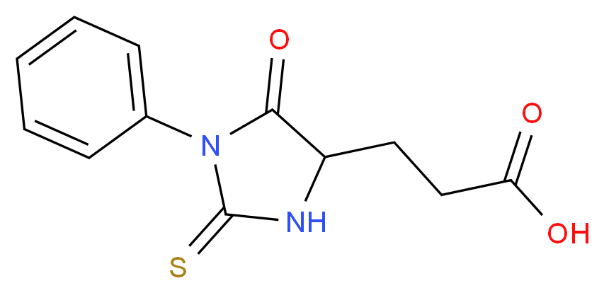 3-(5-oxo-1-phenyl-2-sulfanylideneimidazolidin-4-yl)propanoic acid_分子结构_CAS_5624-27-1