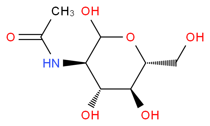 N-[(3R,4R,5S,6R)-2,4,5-trihydroxy-6-(hydroxymethyl)oxan-3-yl]acetamide_分子结构_CAS_7512-17-6