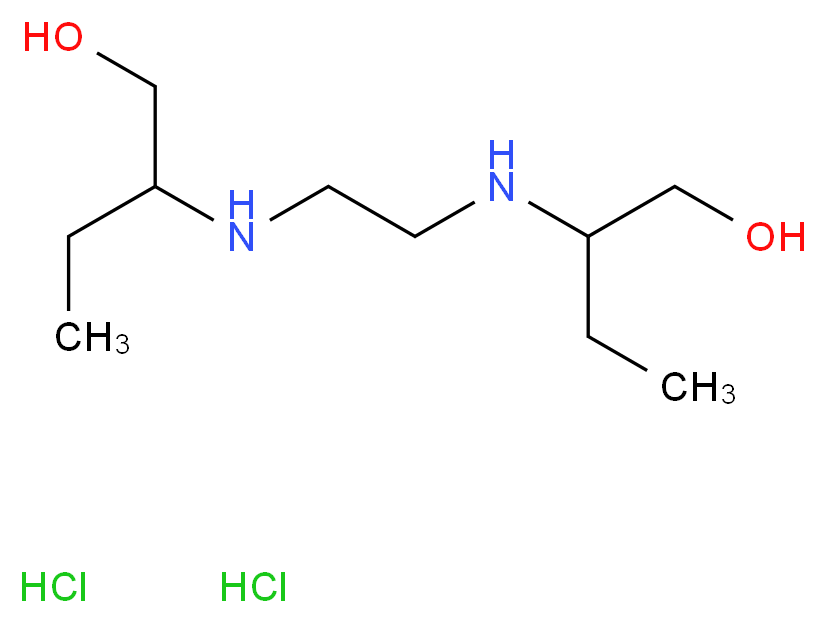 2-({2-[(1-hydroxybutan-2-yl)amino]ethyl}amino)butan-1-ol dihydrochloride_分子结构_CAS_1070-11-7