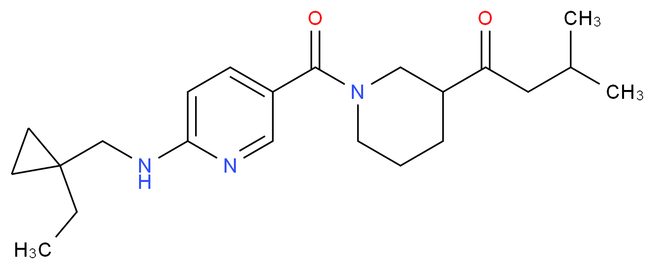 1-{1-[(6-{[(1-ethylcyclopropyl)methyl]amino}pyridin-3-yl)carbonyl]piperidin-3-yl}-3-methylbutan-1-one_分子结构_CAS_)
