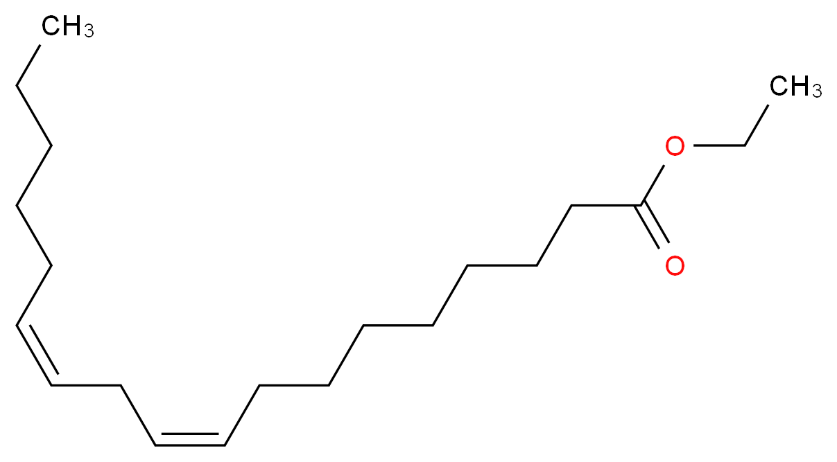 ethyl (9Z,12Z)-octadeca-9,12-dienoate_分子结构_CAS_544-35-4