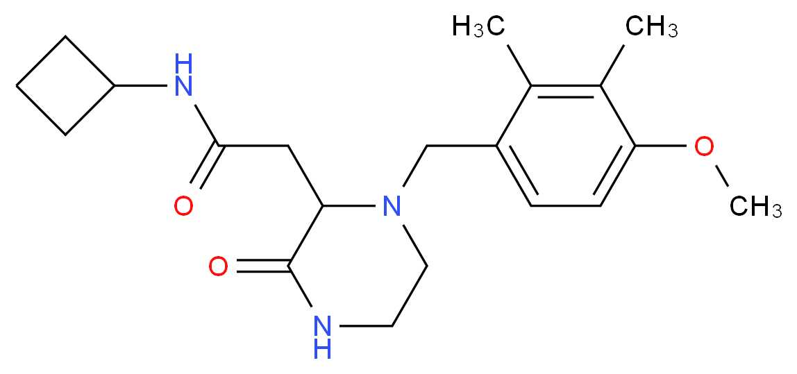 N-cyclobutyl-2-[1-(4-methoxy-2,3-dimethylbenzyl)-3-oxo-2-piperazinyl]acetamide_分子结构_CAS_)