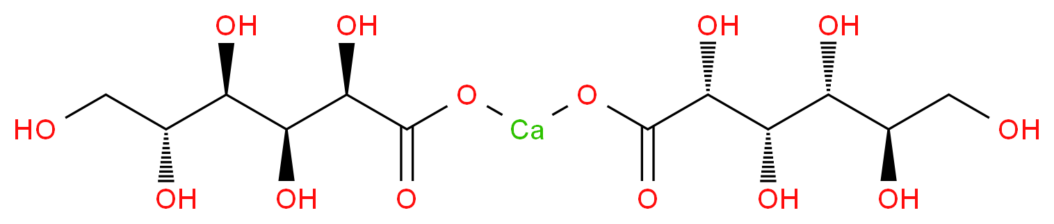 {[(2R,3S,4R,5R)-2,3,4,5,6-pentahydroxyhexanoyl]oxy}calcio (2R,3S,4R,5R)-2,3,4,5,6-pentahydroxyhexanoate_分子结构_CAS_299-28-5