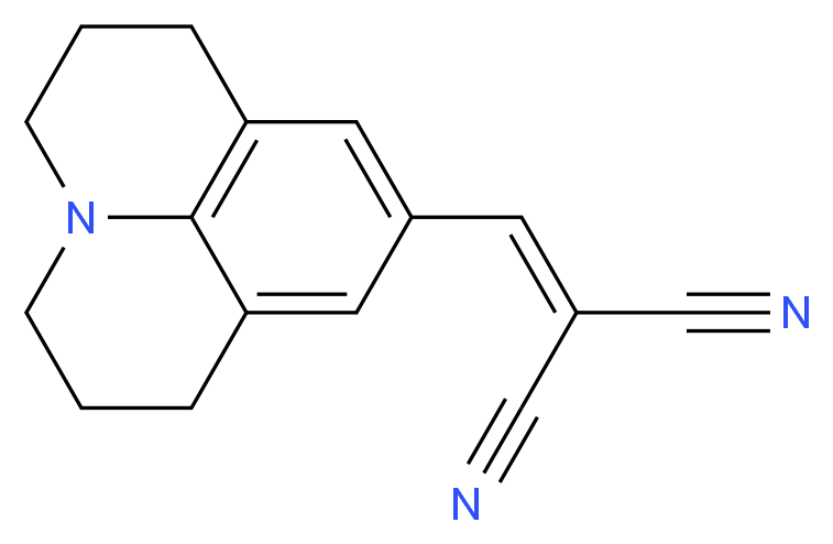 2-{1-azatricyclo[7.3.1.0<sup>5</sup>,<sup>1</sup><sup>3</sup>]trideca-5,7,9(13)-trien-7-ylmethylidene}propanedinitrile_分子结构_CAS_58293-56-4