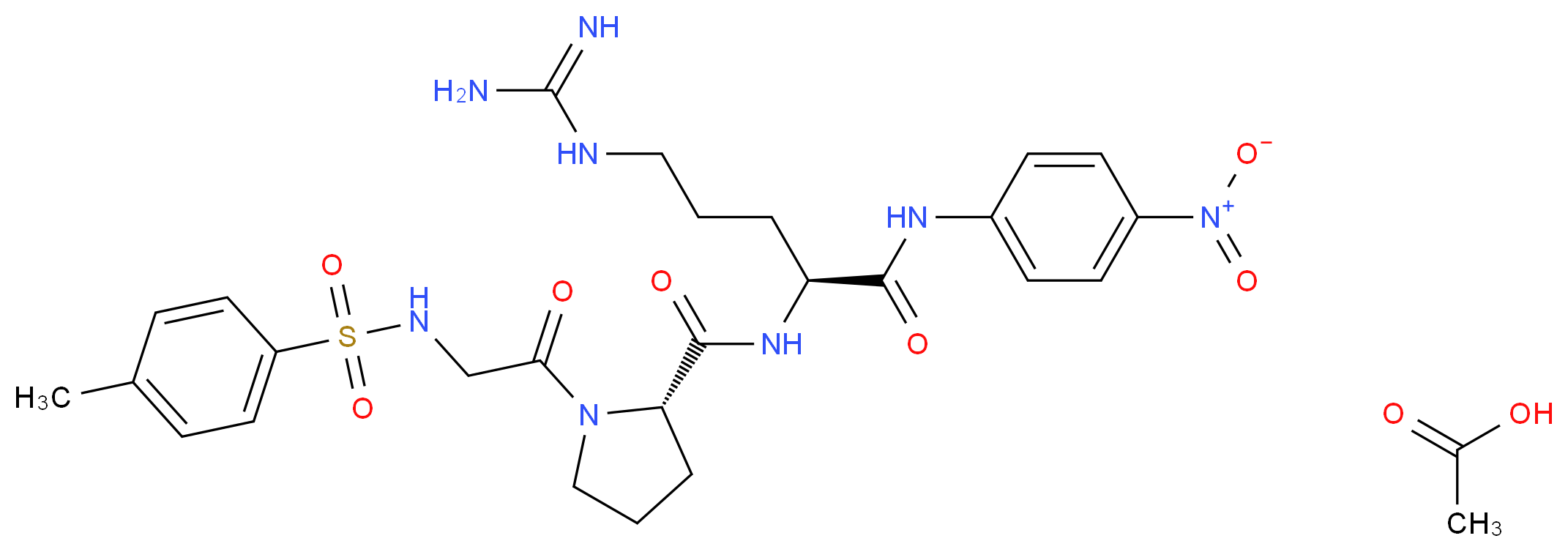 N-(p-Tosyl)-Gly-Pro-Arg p-nitroanilide acetate salt_分子结构_CAS_86890-95-1)