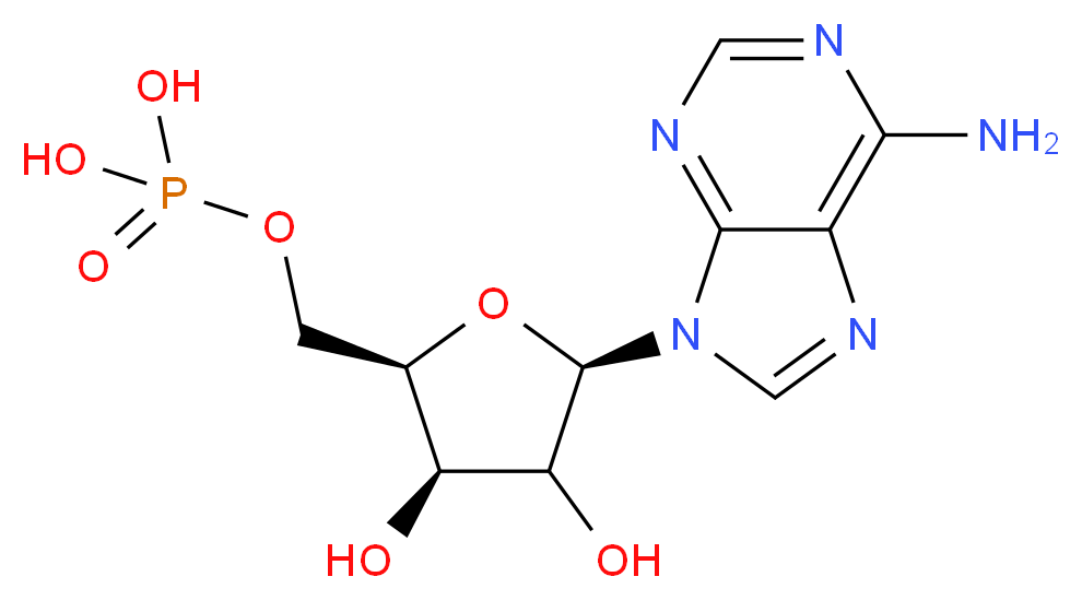 {[(2R,3R,5R)-5-(6-amino-9H-purin-9-yl)-3,4-dihydroxyoxolan-2-yl]methoxy}phosphonic acid_分子结构_CAS_61-19-8
