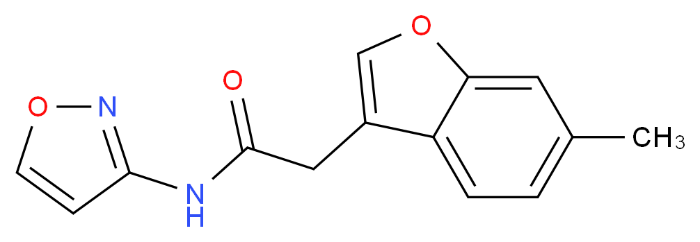 N-3-isoxazolyl-2-(6-methyl-1-benzofuran-3-yl)acetamide_分子结构_CAS_)