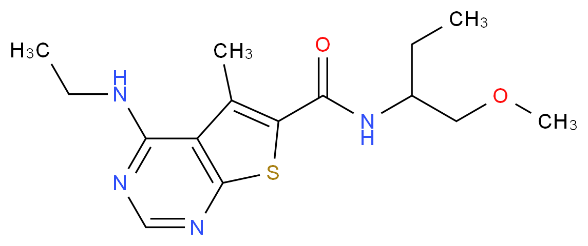 4-(ethylamino)-N-[1-(methoxymethyl)propyl]-5-methylthieno[2,3-d]pyrimidine-6-carboxamide_分子结构_CAS_)