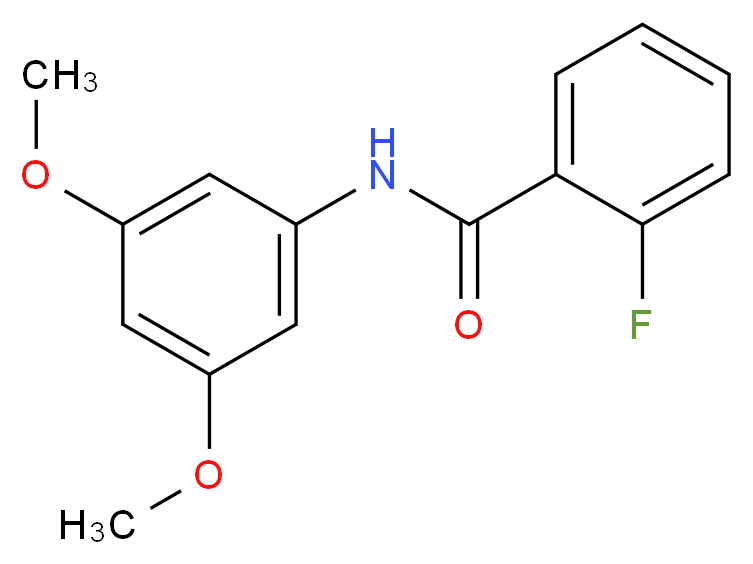 N-(3,5-dimethoxyphenyl)-2-fluorobenzamide_分子结构_CAS_305834-41-7