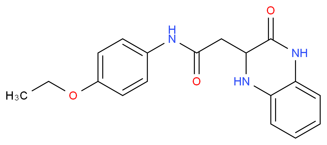 N-(4-ethoxyphenyl)-2-(3-oxo-1,2,3,4-tetrahydroquinoxalin-2-yl)acetamide_分子结构_CAS_40375-94-8