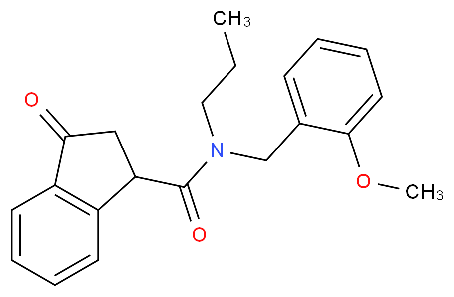 N-(2-methoxybenzyl)-3-oxo-N-propylindane-1-carboxamide_分子结构_CAS_)