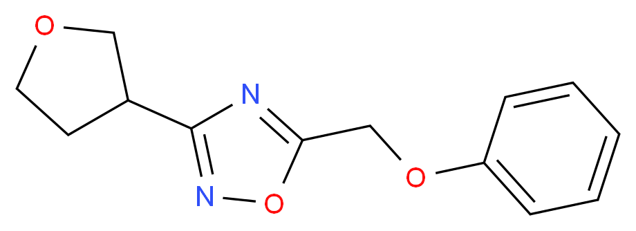 5-(phenoxymethyl)-3-(tetrahydrofuran-3-yl)-1,2,4-oxadiazole_分子结构_CAS_)