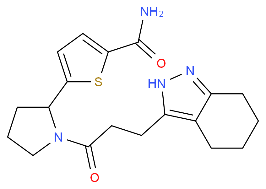 5-{1-[3-(4,5,6,7-tetrahydro-2H-indazol-3-yl)propanoyl]-2-pyrrolidinyl}-2-thiophenecarboxamide_分子结构_CAS_)