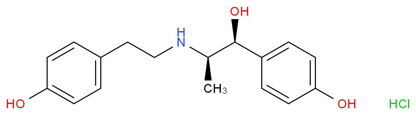 4-[(1S,2R)-1-hydroxy-2-{[2-(4-hydroxyphenyl)ethyl]amino}propyl]phenol hydrochloride_分子结构_CAS_23239-51-2