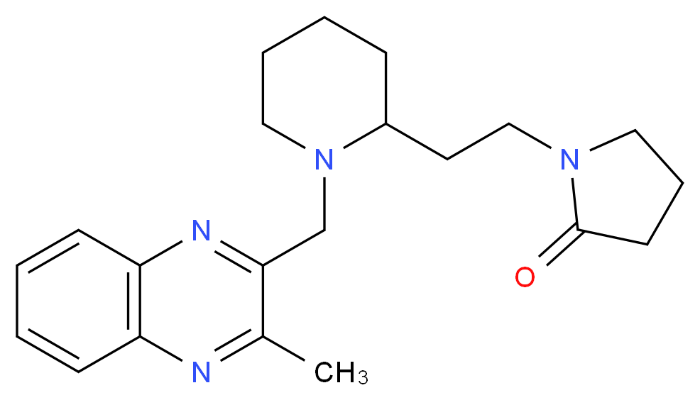 1-(2-{1-[(3-methyl-2-quinoxalinyl)methyl]-2-piperidinyl}ethyl)-2-pyrrolidinone_分子结构_CAS_)