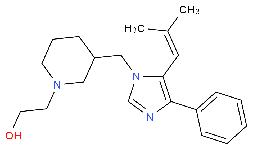2-(3-{[5-(2-methylprop-1-en-1-yl)-4-phenyl-1H-imidazol-1-yl]methyl}piperidin-1-yl)ethanol_分子结构_CAS_)