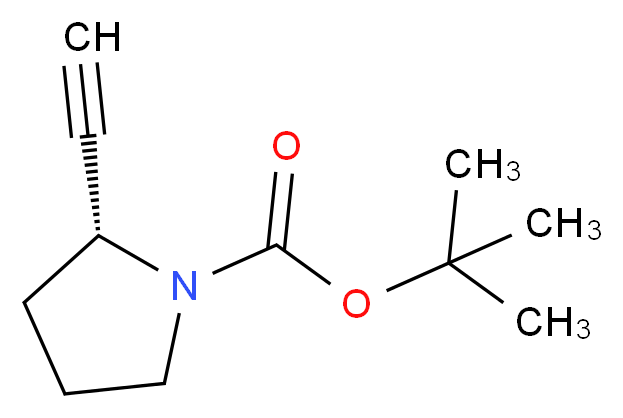 tert-butyl (2R)-2-ethynylpyrrolidine-1-carboxylate_分子结构_CAS_130418-90-5