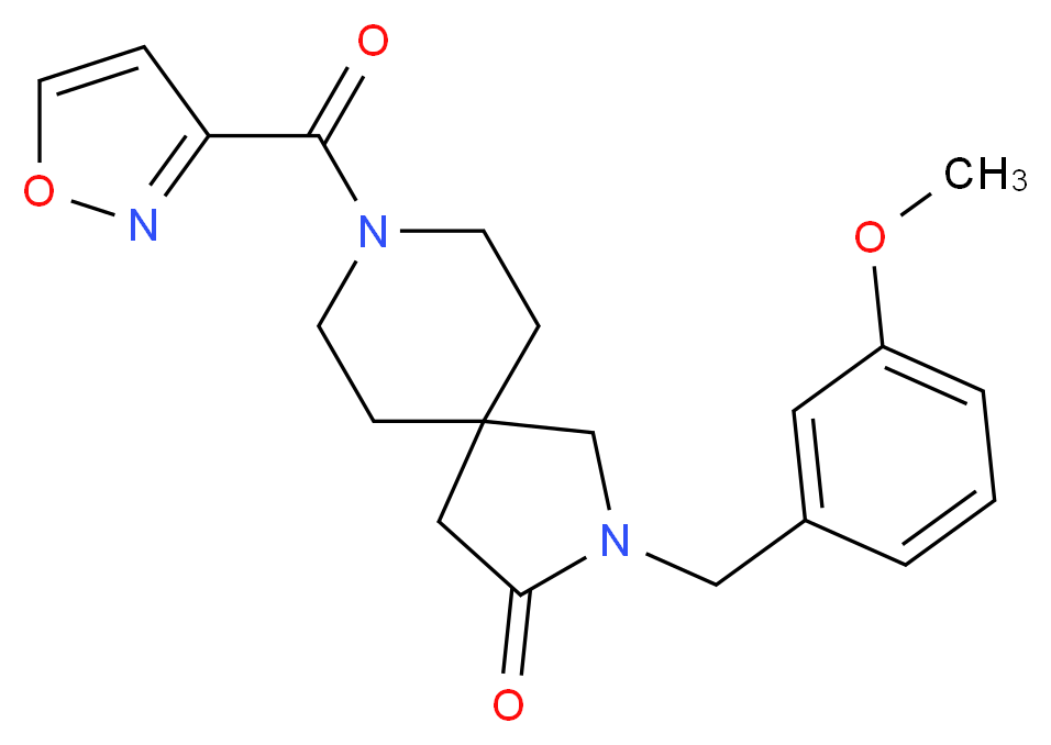 8-(3-isoxazolylcarbonyl)-2-(3-methoxybenzyl)-2,8-diazaspiro[4.5]decan-3-one_分子结构_CAS_)