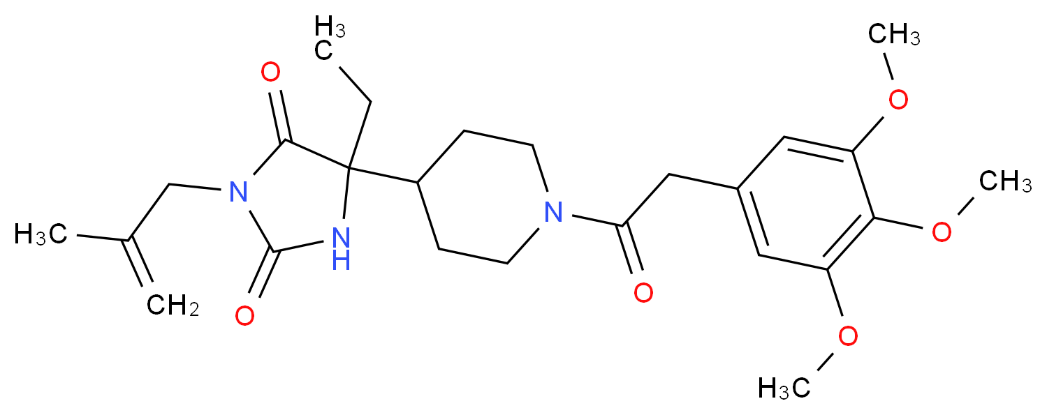 5-ethyl-3-(2-methyl-2-propen-1-yl)-5-{1-[(3,4,5-trimethoxyphenyl)acetyl]-4-piperidinyl}-2,4-imidazolidinedione_分子结构_CAS_)