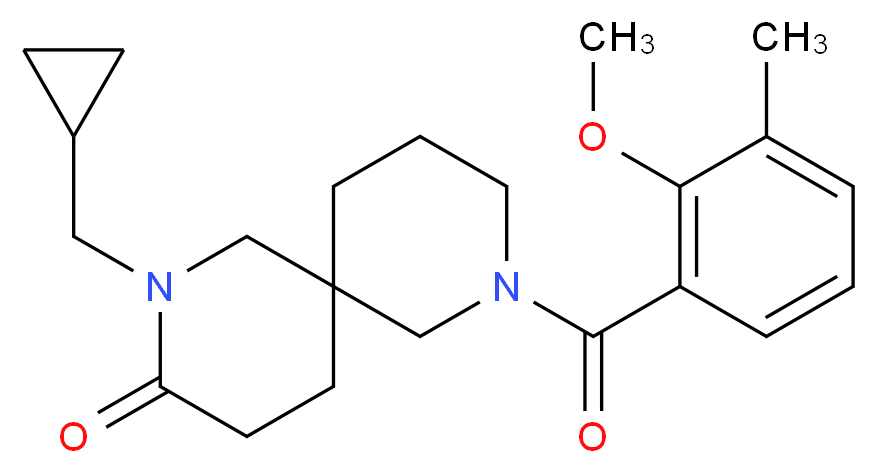 2-(cyclopropylmethyl)-8-(2-methoxy-3-methylbenzoyl)-2,8-diazaspiro[5.5]undecan-3-one_分子结构_CAS_)
