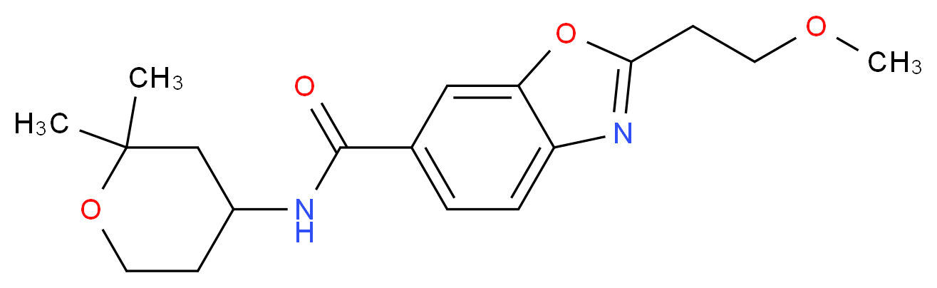 N-(2,2-dimethyltetrahydro-2H-pyran-4-yl)-2-(2-methoxyethyl)-1,3-benzoxazole-6-carboxamide_分子结构_CAS_)