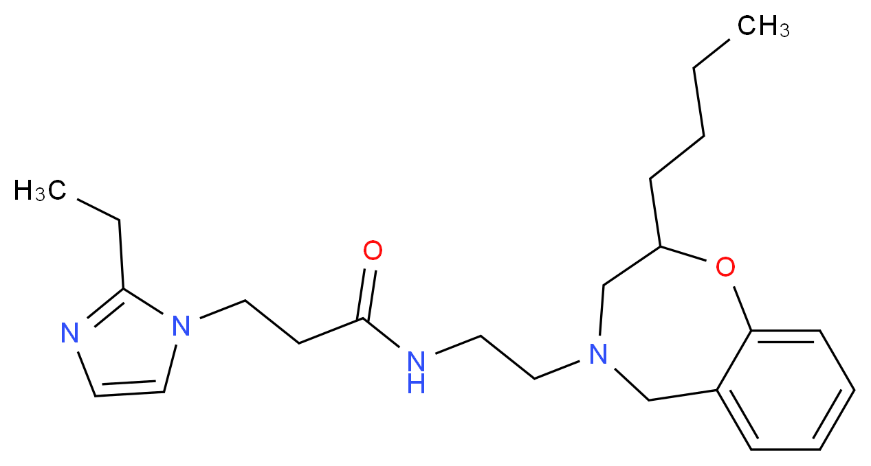 N-[2-(2-butyl-2,3-dihydro-1,4-benzoxazepin-4(5H)-yl)ethyl]-3-(2-ethyl-1H-imidazol-1-yl)propanamide_分子结构_CAS_)