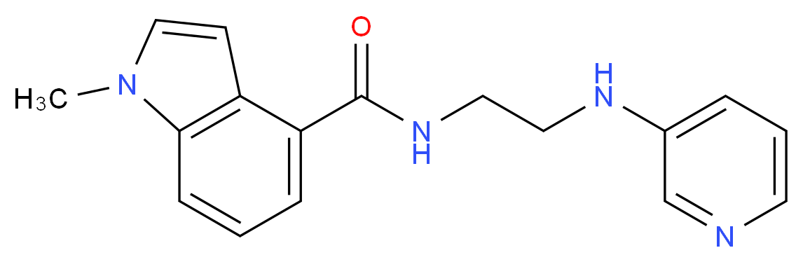 1-methyl-N-[2-(pyridin-3-ylamino)ethyl]-1H-indole-4-carboxamide_分子结构_CAS_)