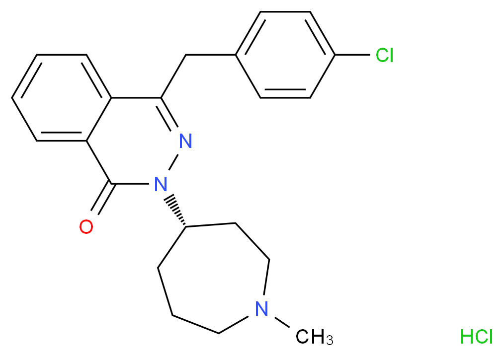 4-[(4-chlorophenyl)methyl]-2-[(4S)-1-methylazepan-4-yl]-1,2-dihydrophthalazin-1-one hydrochloride_分子结构_CAS_153408-27-6