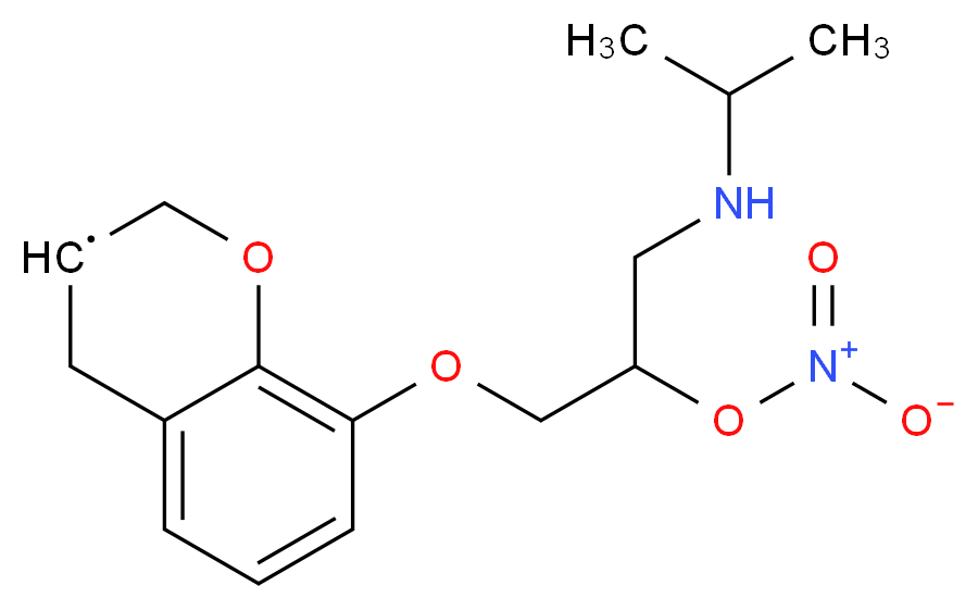 1-(3,4-dihydro-2H-1-benzopyran-8-yloxy)-3-[(propan-2-yl)amino]propan-2-yl nitrate_分子结构_CAS_81486-22-8