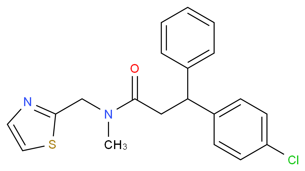 3-(4-chlorophenyl)-N-methyl-3-phenyl-N-(1,3-thiazol-2-ylmethyl)propanamide_分子结构_CAS_)