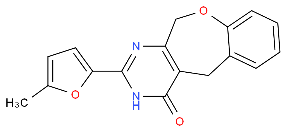 2-(5-methyl-2-furyl)-5,11-dihydro[1]benzoxepino[3,4-d]pyrimidin-4(3H)-one_分子结构_CAS_)