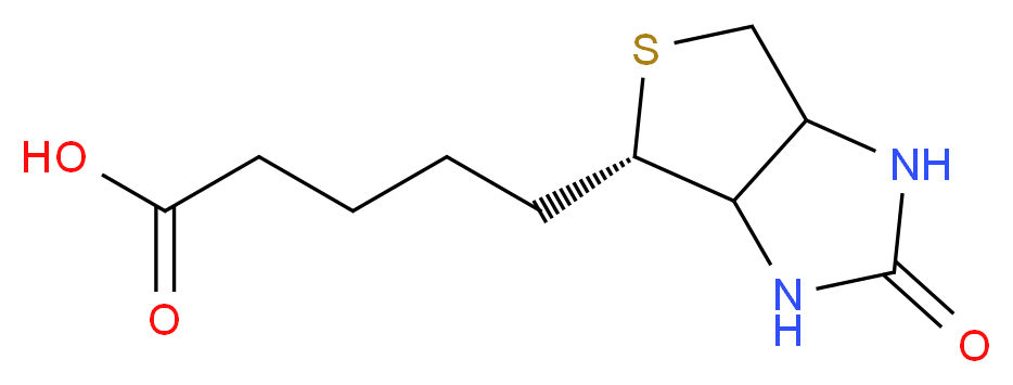 5-[(4S)-2-oxo-hexahydro-1H-thieno[3,4-d]imidazolidin-4-yl]pentanoic acid_分子结构_CAS_58-85-5
