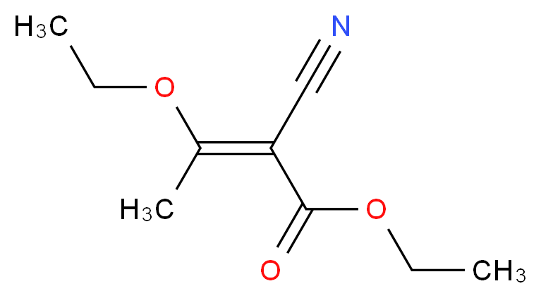 ethyl (2E)-2-cyano-3-ethoxybut-2-enoate_分子结构_CAS_932750-29-3