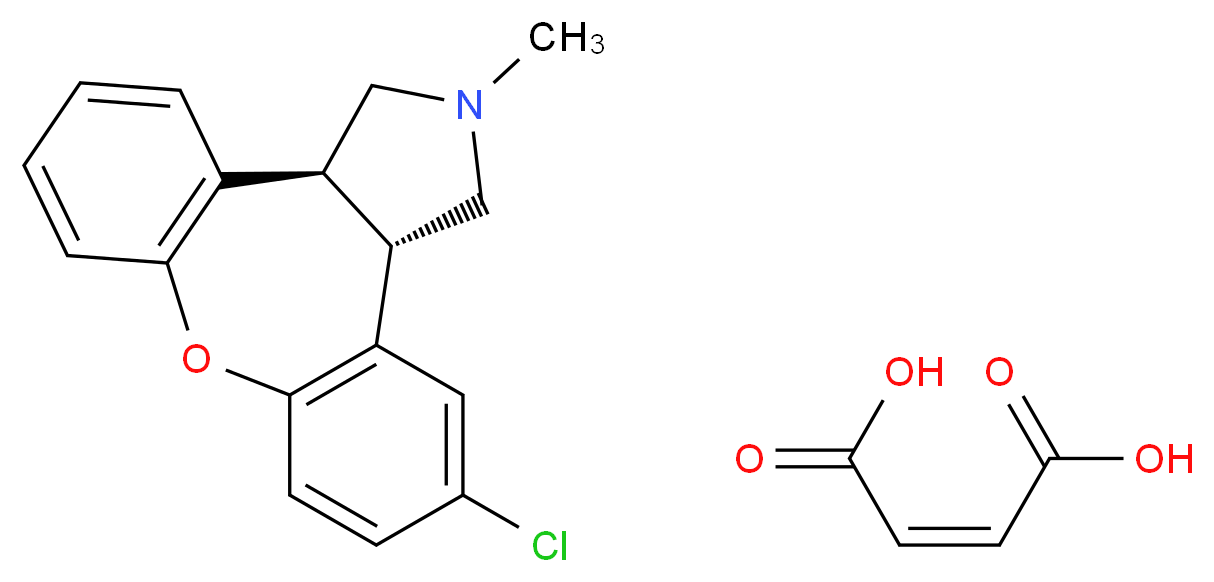 (2S,6S)-9-chloro-4-methyl-13-oxa-4-azatetracyclo[12.4.0.0^{2,6}.0^{7,12}]octadeca-1(14),7(12),8,10,15,17-hexaene; (2Z)-but-2-enedioic acid_分子结构_CAS_85650-56-2