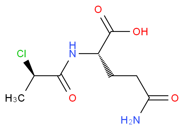 (2S)-4-carbamoyl-2-[(2R)-2-chloropropanamido]butanoic acid_分子结构_CAS_159141-33-0