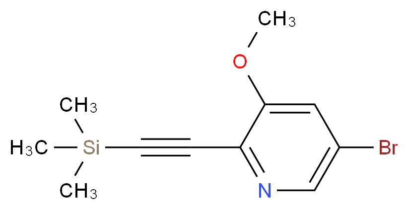 5-bromo-3-methoxy-2-[2-(trimethylsilyl)ethynyl]pyridine_分子结构_CAS_1087659-23-1