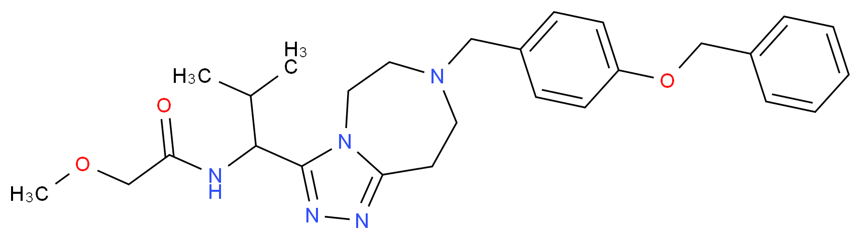 N-(1-{7-[4-(benzyloxy)benzyl]-6,7,8,9-tetrahydro-5H-[1,2,4]triazolo[4,3-d][1,4]diazepin-3-yl}-2-methylpropyl)-2-methoxyacetamide_分子结构_CAS_)