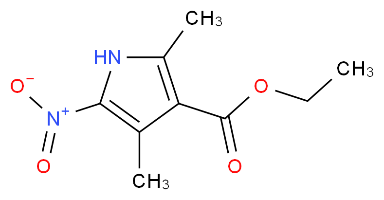 ethyl 2,4-dimethyl-5-nitro-1H-pyrrole-3-carboxylate_分子结构_CAS_23314-05-8