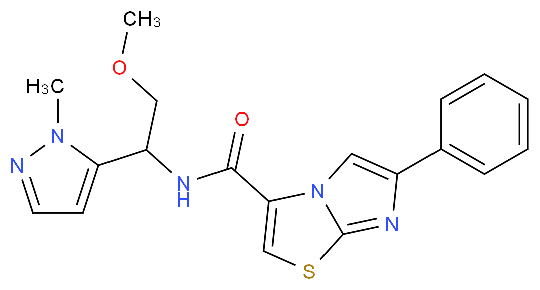 N-[2-methoxy-1-(1-methyl-1H-pyrazol-5-yl)ethyl]-6-phenylimidazo[2,1-b][1,3]thiazole-3-carboxamide_分子结构_CAS_)