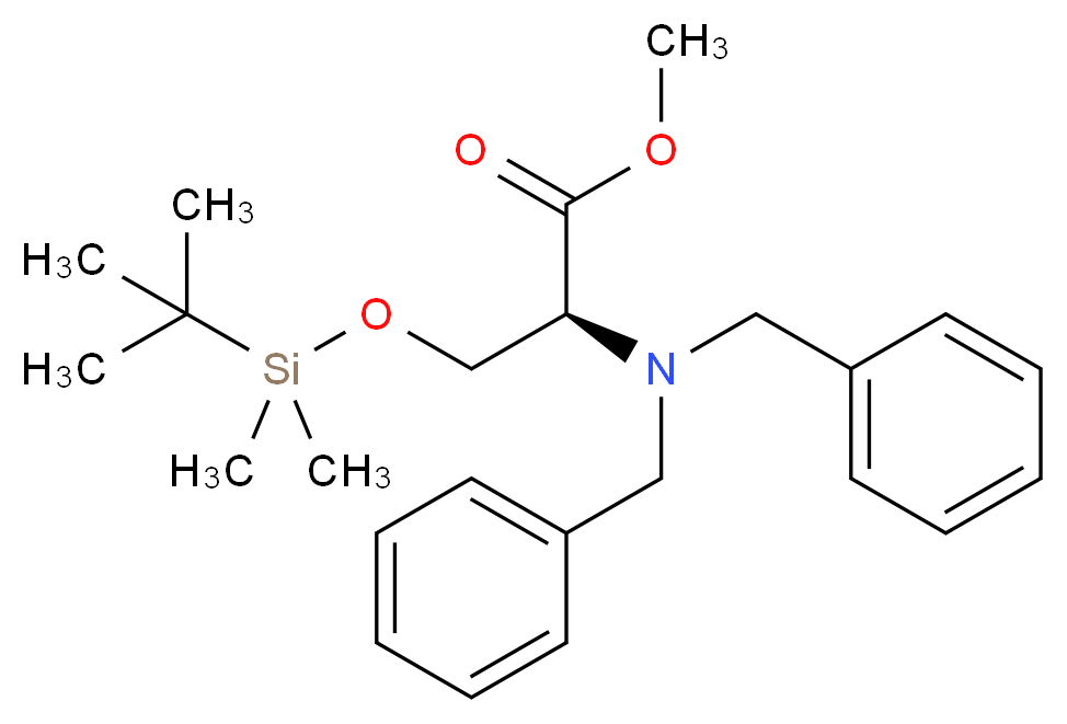 methyl (2S)-3-[(tert-butyldimethylsilyl)oxy]-2-(dibenzylamino)propanoate_分子结构_CAS_352530-50-8