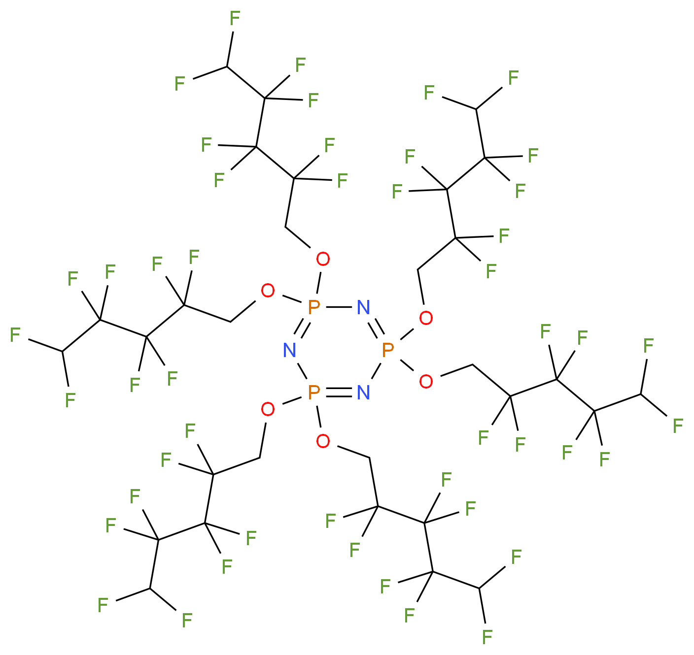 hexakis[(2,2,3,3,4,4,5,5-octafluoropentyl)oxy]-1,3,5,2$l^{5},4$l^{5},6$l^{5}-triazatriphosphinine_分子结构_CAS_16059-16-8