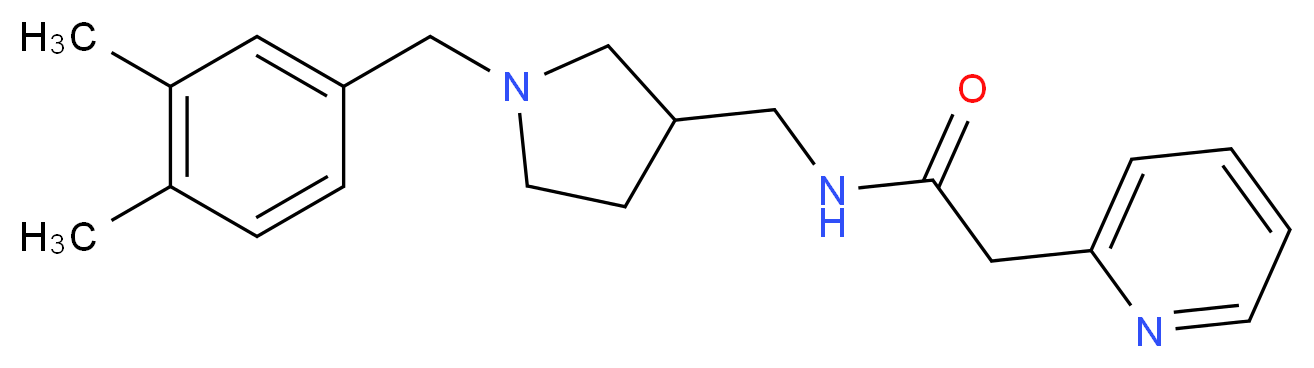 N-{[1-(3,4-dimethylbenzyl)pyrrolidin-3-yl]methyl}-2-pyridin-2-ylacetamide_分子结构_CAS_)