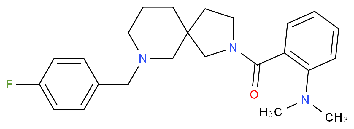 (2-{[7-(4-fluorobenzyl)-2,7-diazaspiro[4.5]dec-2-yl]carbonyl}phenyl)dimethylamine_分子结构_CAS_)