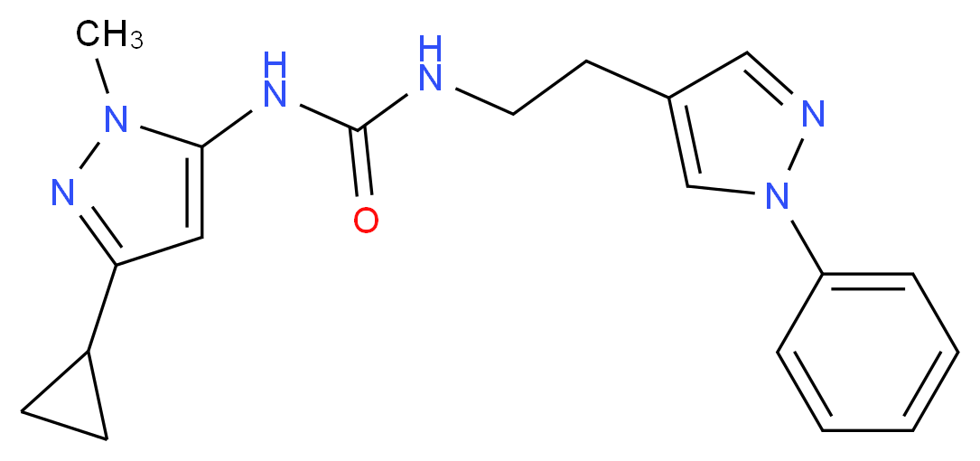 N-(3-cyclopropyl-1-methyl-1H-pyrazol-5-yl)-N'-[2-(1-phenyl-1H-pyrazol-4-yl)ethyl]urea_分子结构_CAS_)