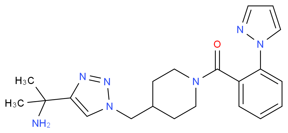 2-[1-({1-[2-(1H-pyrazol-1-yl)benzoyl]piperidin-4-yl}methyl)-1H-1,2,3-triazol-4-yl]propan-2-amine_分子结构_CAS_)