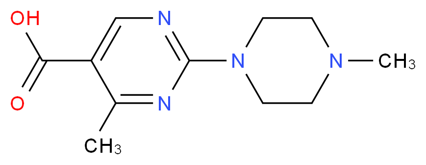 4-methyl-2-(4-methylpiperazin-1-yl)pyrimidine-5-carboxylic acid_分子结构_CAS_)