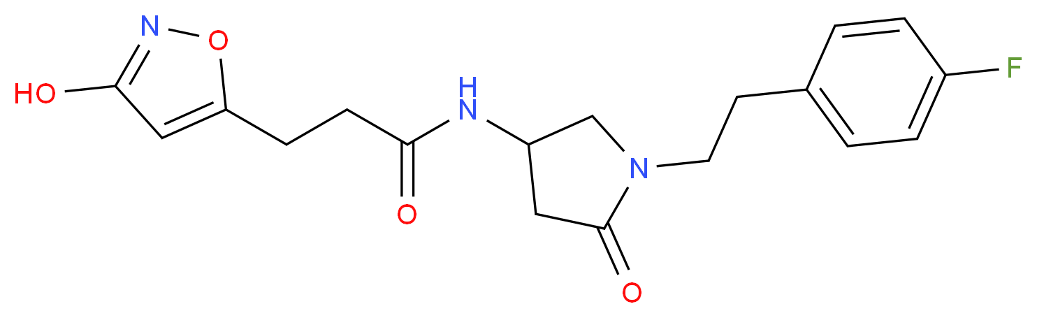 N-{1-[2-(4-fluorophenyl)ethyl]-5-oxopyrrolidin-3-yl}-3-(3-hydroxyisoxazol-5-yl)propanamide_分子结构_CAS_)