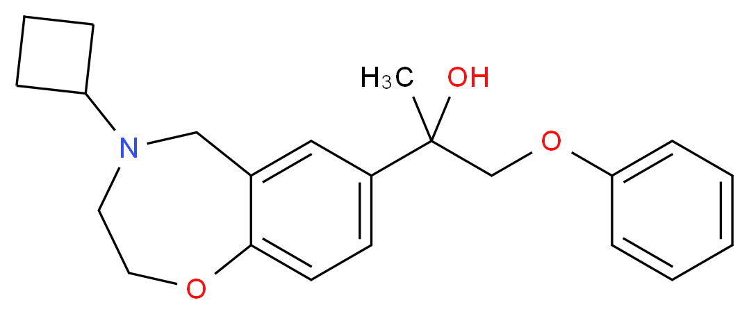 2-(4-cyclobutyl-2,3,4,5-tetrahydro-1,4-benzoxazepin-7-yl)-1-phenoxy-2-propanol_分子结构_CAS_)