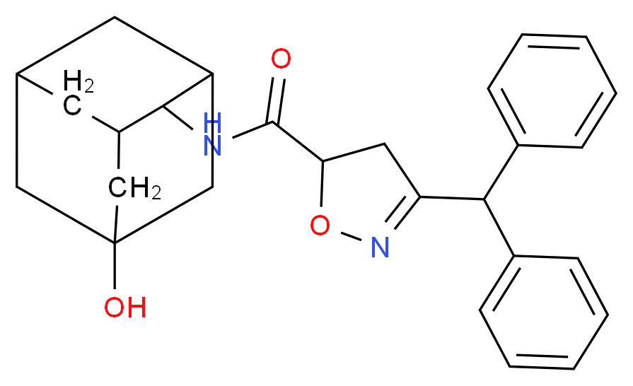 3-(diphenylmethyl)-N-(5-hydroxy-2-adamantyl)-4,5-dihydro-5-isoxazolecarboxamide_分子结构_CAS_)